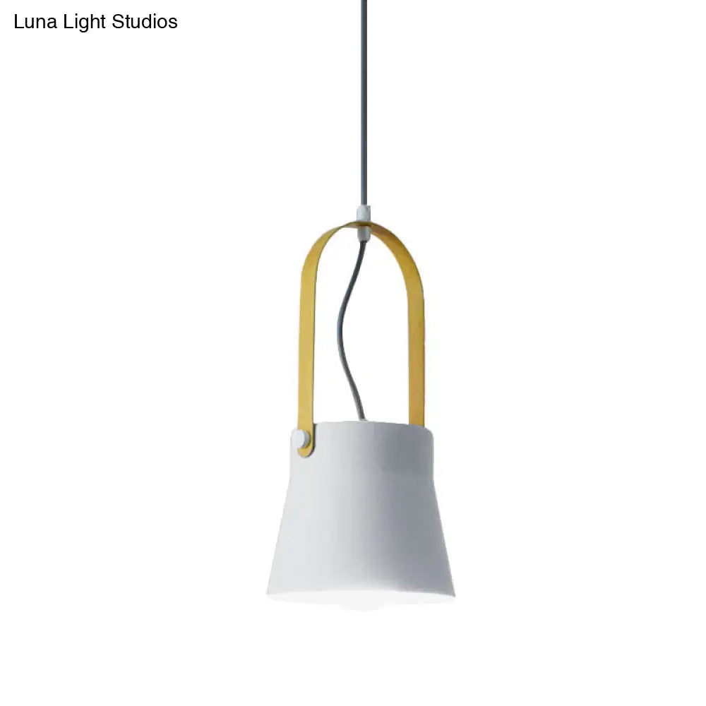 Industrial Hanging Lamp With Cone Shade - Metal Pendant For Stylish Restaurants In Grey/Black/White