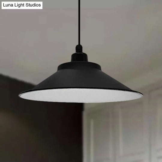 12/14 Diameter Industrial Pendant Light With Cone Shade In Black For Hanging Ceiling / 12