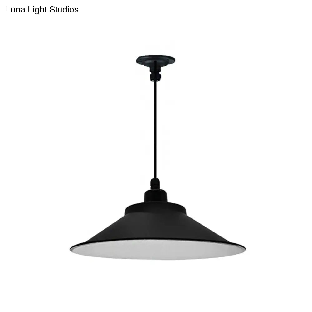 12/14 Diameter Industrial Pendant Light With Cone Shade In Black For Hanging Ceiling