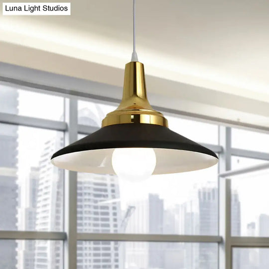 Industrial Conic Shade Pendant Light For Chic Bedroom Decor - Black Metal Suspended Fixture