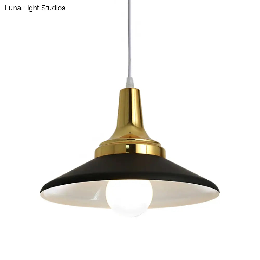 Industrial Conic Shade Pendant Light For Chic Bedroom Decor - Black Metal Suspended Fixture