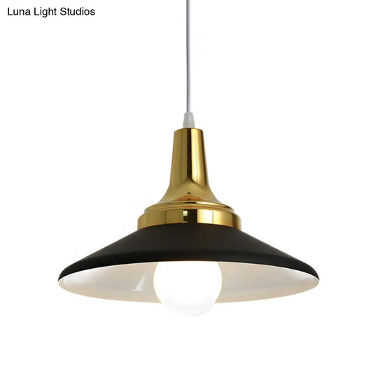 Industrial Conic Shade Pendant Light For Chic Bedroom Decor - Black Metal Suspended Fixture