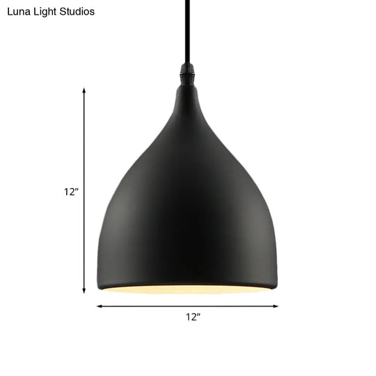 Industrial Dome Metal Hanging Ceiling Light - 6.5/10 Dia 1-Light Pendant Black