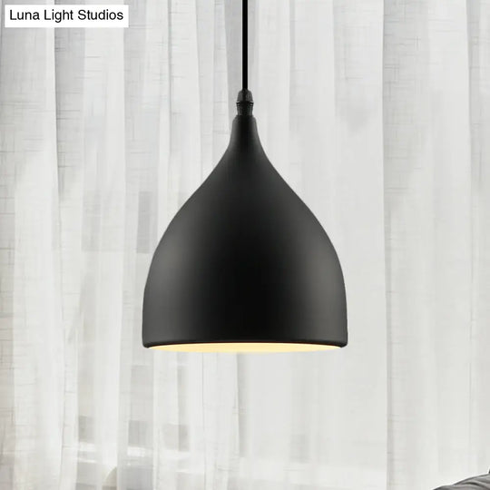 Industrial Dome Metal Pendant Light - 1 Hanging Ceiling For Restaurants 6.5’’/10’’ Dia Black