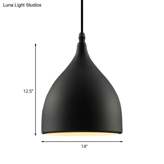 Industrial Dome Metal Hanging Ceiling Light - 6.5/10 Dia 1-Light Pendant Black