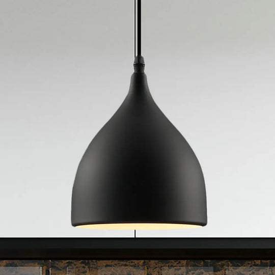 Industrial Dome Metal Pendant Light - 1 Hanging Ceiling For Restaurants 6.5’’/10’’ Dia Black / 6.5’’