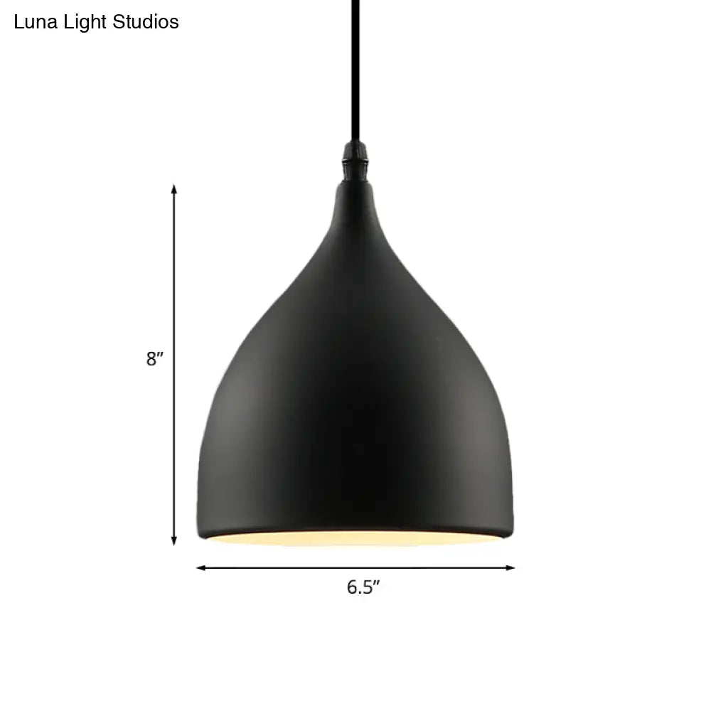 Industrial Dome Metal Hanging Ceiling Light - 6.5/10 Dia 1-Light Pendant Black