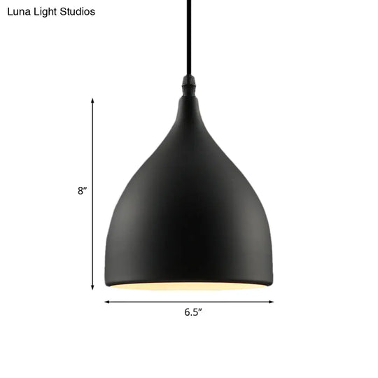 Industrial Dome Metal Hanging Ceiling Light - 6.5/10 Dia 1-Light Pendant Black