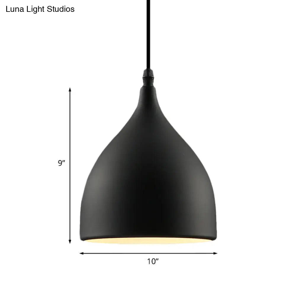 Industrial Dome Metal Hanging Ceiling Light - 6.5/10 Dia 1-Light Pendant Black