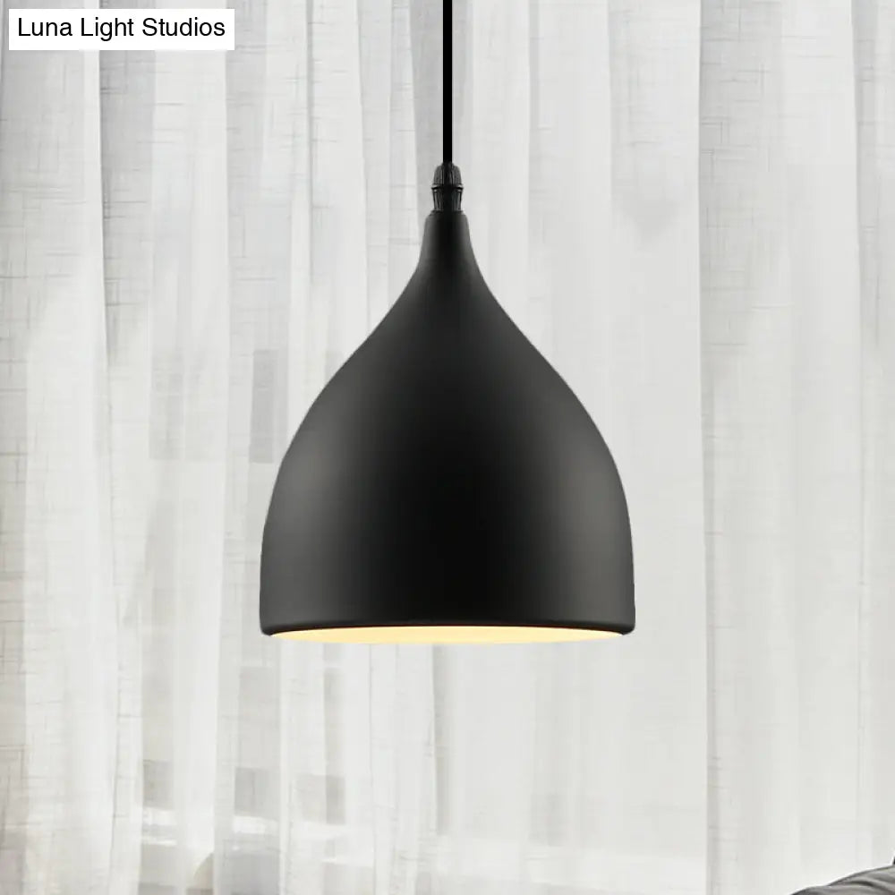 Industrial Dome Metal Hanging Ceiling Light - 6.5/10 Dia 1-Light Pendant Black