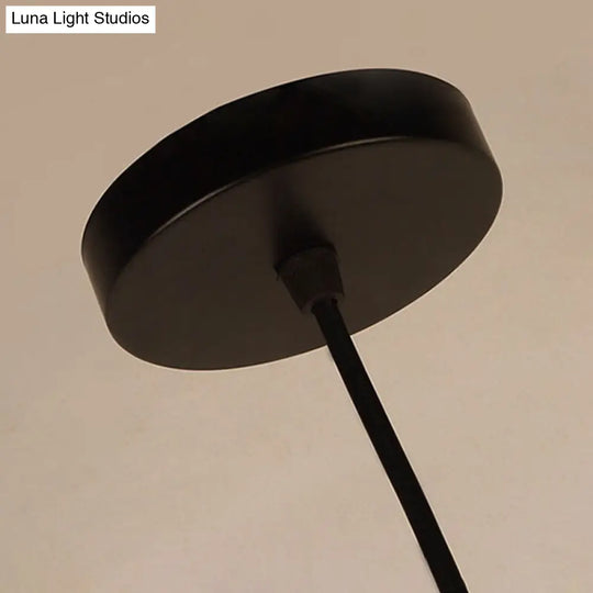 Geometric Industrial Hemp Rope Pendant Light In Black - Single Ceiling Hanging Fixture