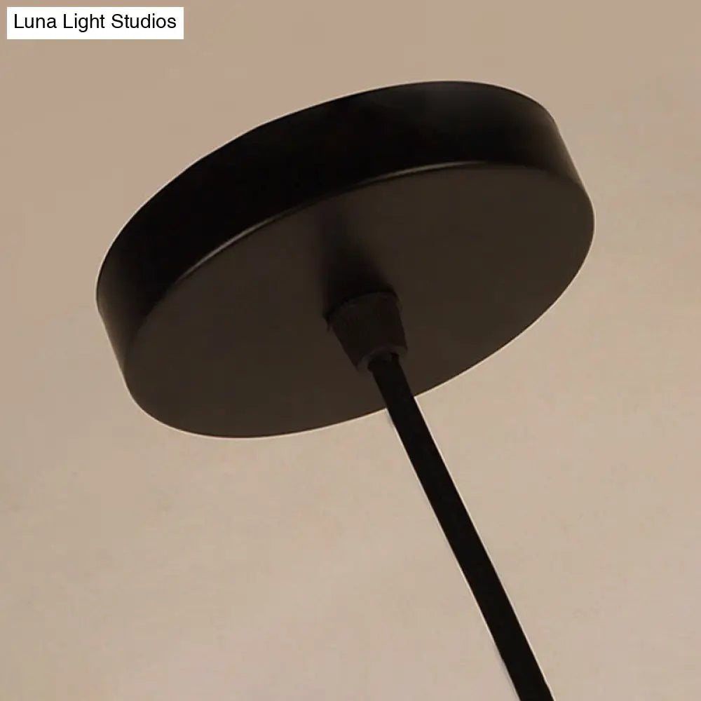 Industrial Geometric Hemp Rope Hanging Pendant Light - Single Ceiling In Black