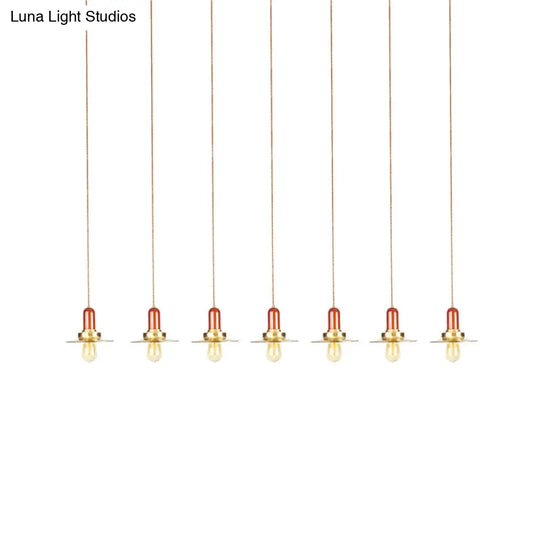 Gold Finish 3/5/7-Bulb Industrial Metallic Pendant Lamp - Multiple Hanging Lights For Ceiling