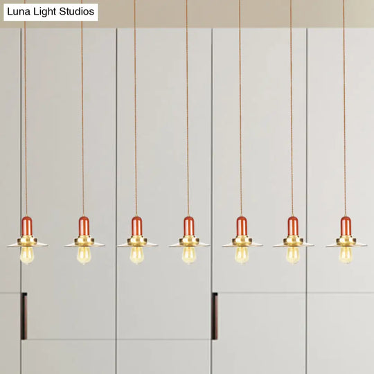 Gold Finish 3/5/7-Bulb Industrial Metallic Pendant Lamp - Multiple Hanging Lights For Ceiling 7 /