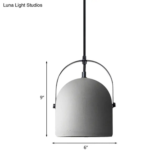 Industrial Gray Dome Ceiling Pendant Light - Stylish Dining Room Suspension