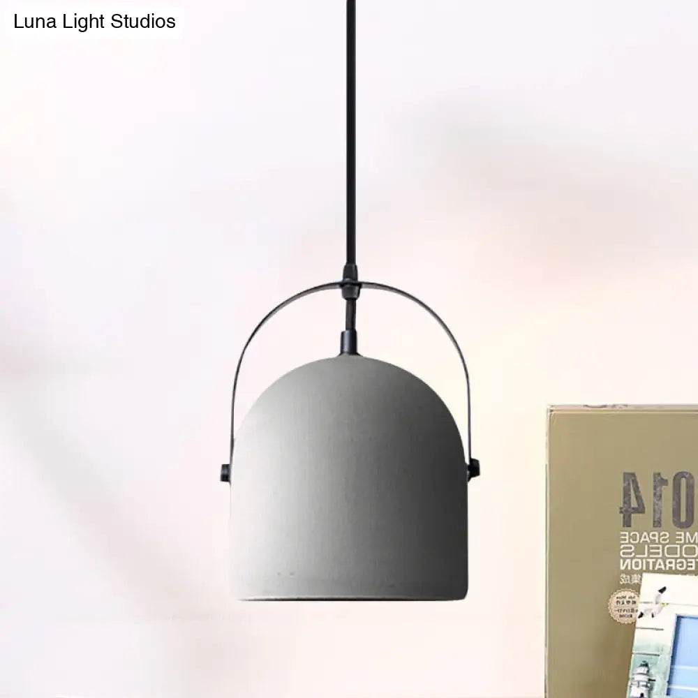 Industrial Gray Dome Ceiling Pendant Light - Stylish Dining Room Suspension