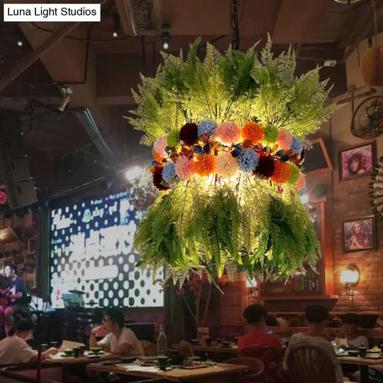 Modern Green Industrial Metal Plant Led Pendant Lamp For Restaurants