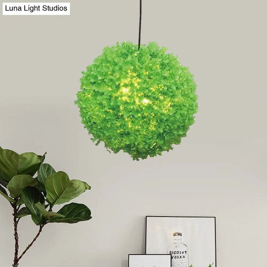 Industrial Green Metal Shade Hanging Lamp - 1 Head Ceiling Light With Led Perfect For Restaurant