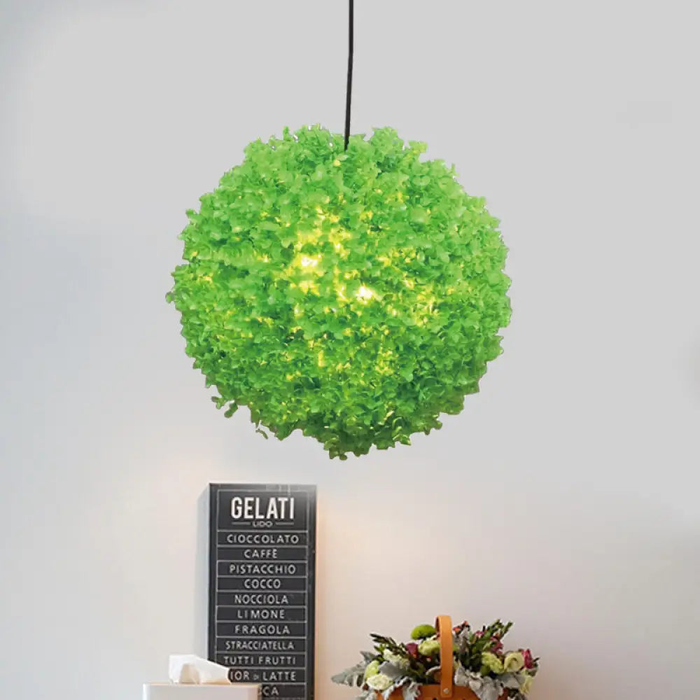 Industrial Green Metal Shade Hanging Lamp - 1 Head Ceiling Light With Led Perfect For Restaurant