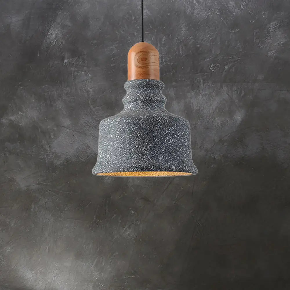 Industrial Grey Pendant Light - Upside-Down Trifle Hanging Fixture For Restaurants