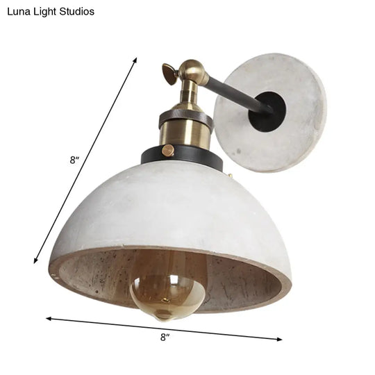 Industrial Grey Wall Mounted Light - Adjustable Cone/Cylinder/Bowl Bedroom Sconce