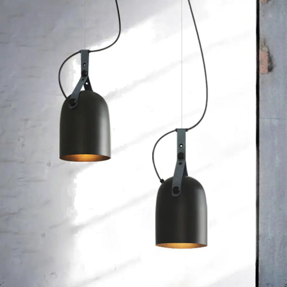 Industrial Hanging Kitchen Ceiling Lamp - Factory Iron Elongated Dome Shape 1 Head