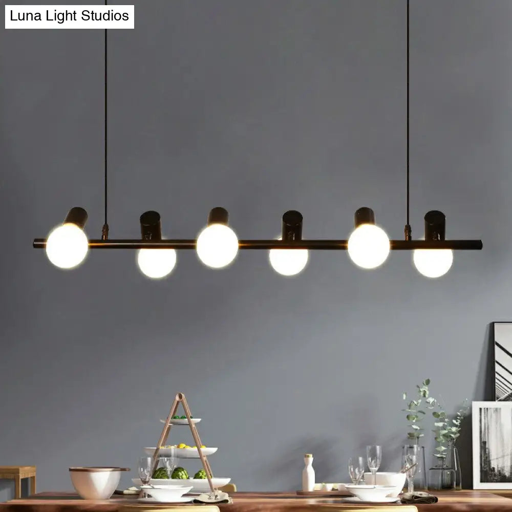 Industrial Iron Ceiling Light: Black Naked Bulb Pendant Spotlight For Dining Room Island