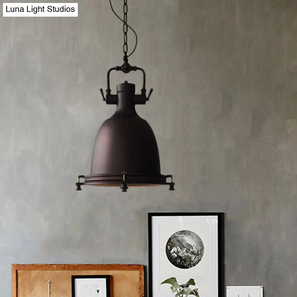 Industrial Iron Matte Black Pot Pendant Ceiling Light Single Dining Table Hanging Lamp Kit 12.5/16