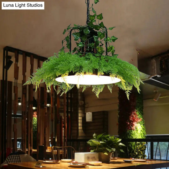 Industrial Led Pendant Lamp In Vibrant Pink Green And Purple For Bistro - Burst/Barn/Birdcage Plant