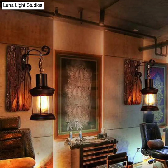 Industrial Loft Wall Mounted Wooden Light - Stylish Lighting Solution For Corridor Restaurant