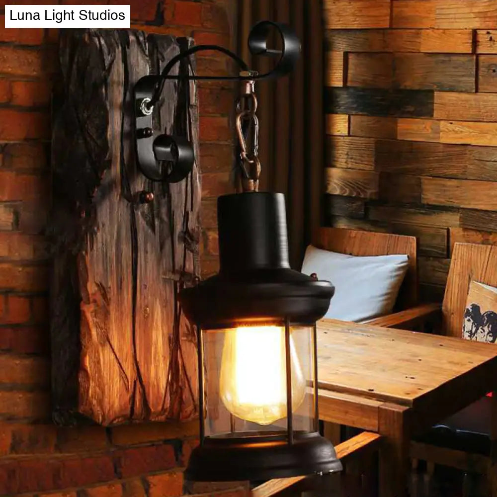 Industrial Loft Wall Mounted Wooden Light - Stylish Lighting Solution For Corridor Restaurant