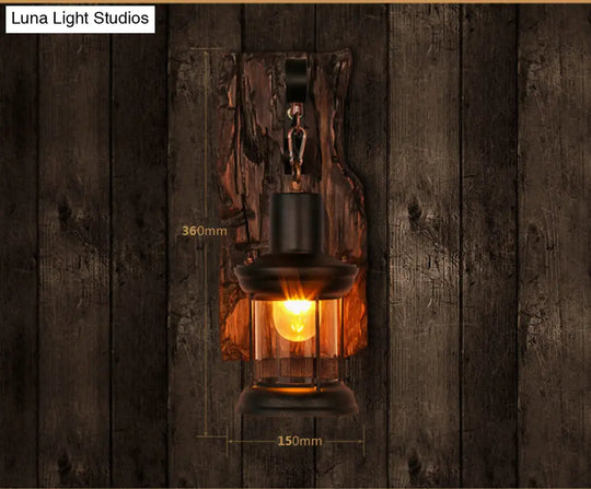 Industrial Loft Wall Mounted Wooden Light - Stylish Lighting Solution For Corridor Restaurant