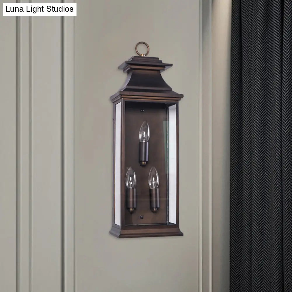 Industrial Matte Bronze Metal Wall Mounted Candle Light Fixture - 3 Bulbs Perfect For Living Room