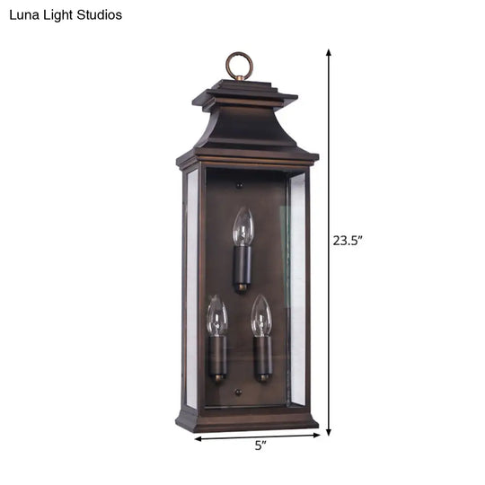 Industrial Matte Bronze Metal Wall Mounted Candle Light Fixture - 3 Bulbs Perfect For Living Room