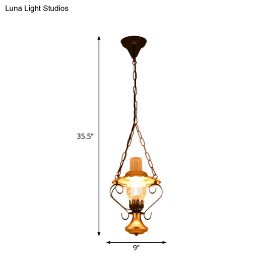 Industrial Metal 1/3-Light Cluster Pendant With Clear Glass For Restaurants