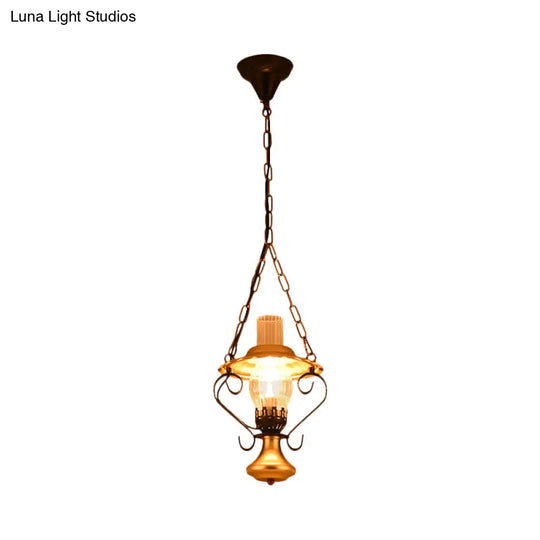 Industrial Metal 1/3-Light Cluster Pendant With Clear Glass For Restaurants