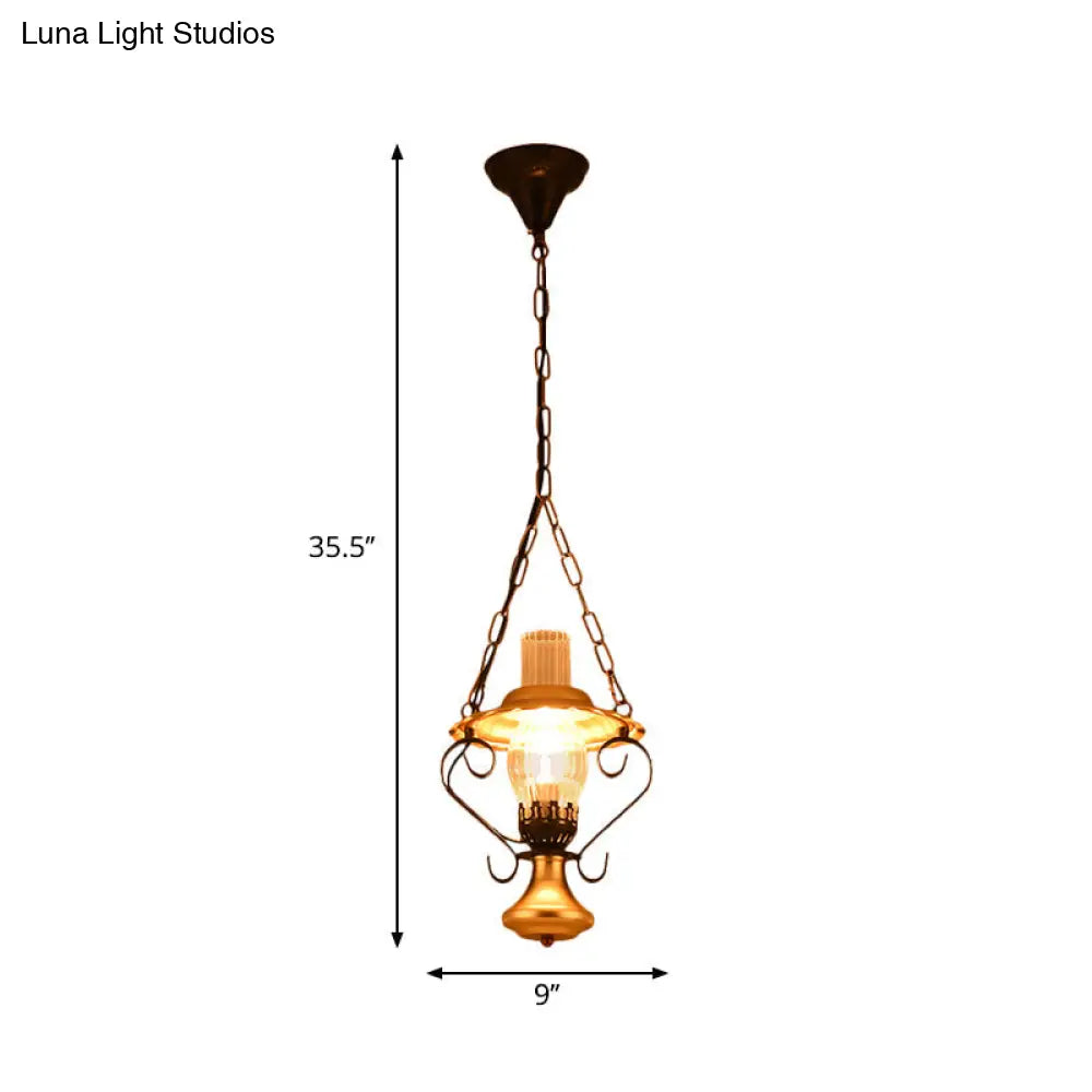 Lantern Industrial Metal Cluster Pendant Light With Clear Glass Ideal For Restaurants