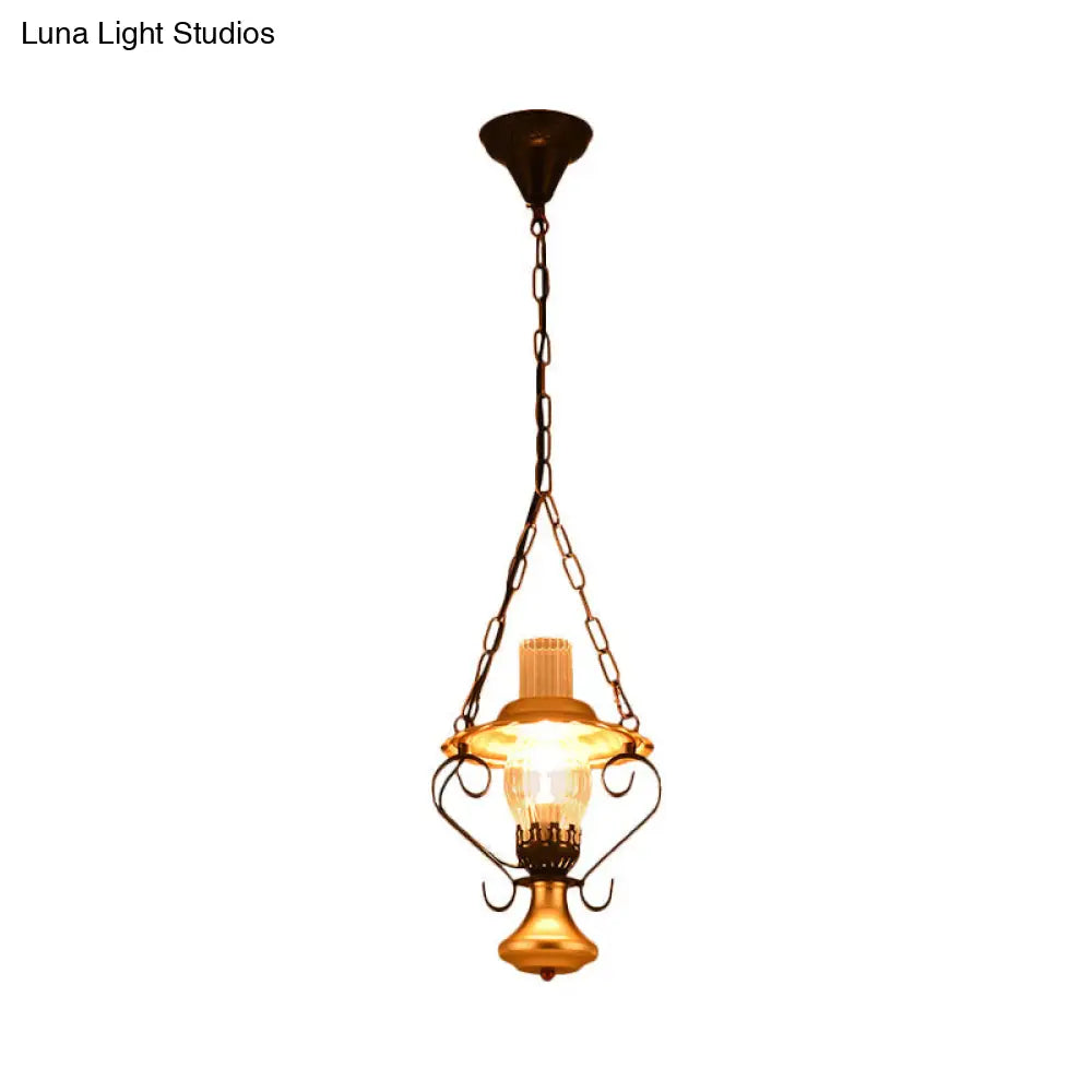 Lantern Industrial Metal Cluster Pendant Light With Clear Glass Ideal For Restaurants