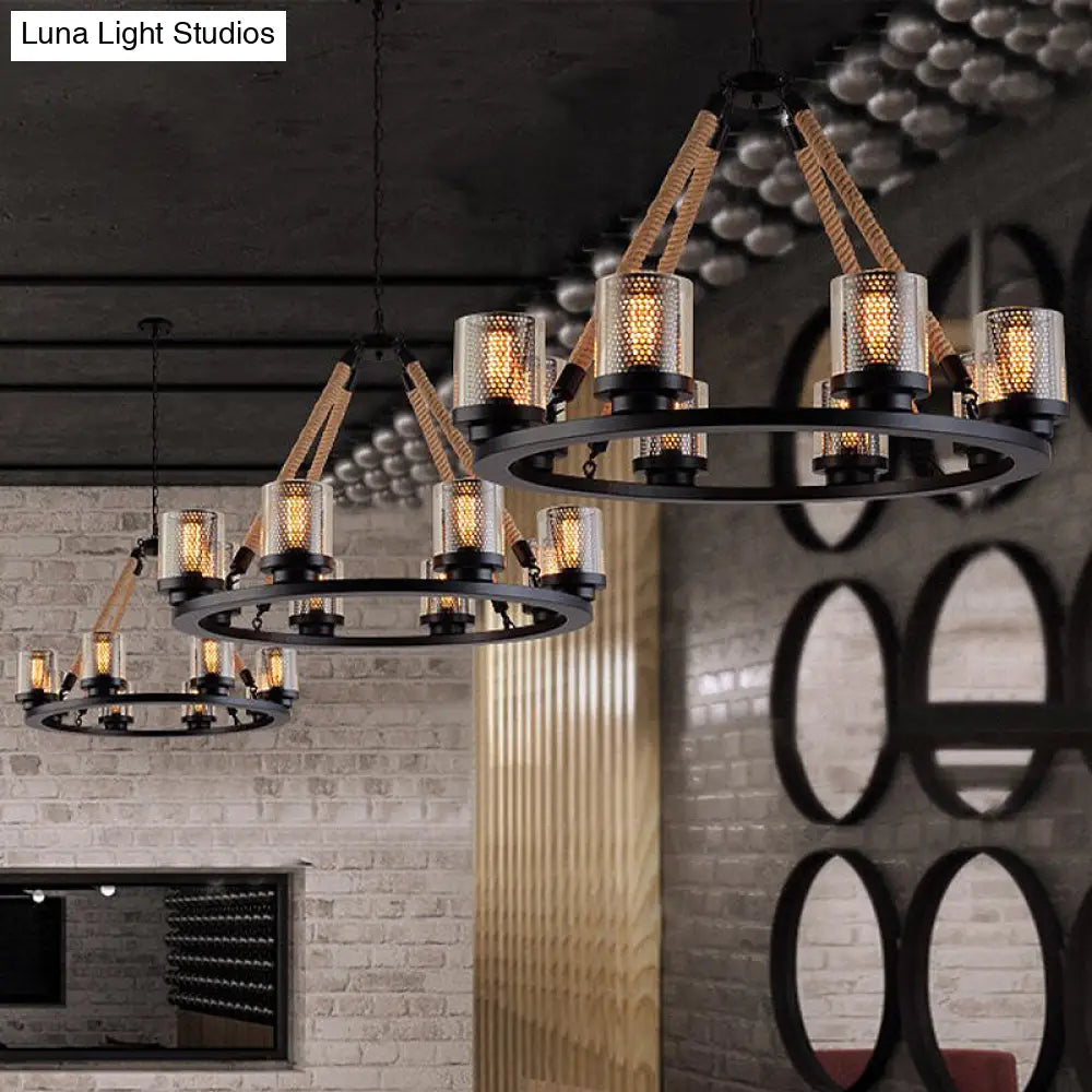 Industrial-Style Metal Black Chandelier Pendant Ceiling Lamp - 6/8 Lights Ideal For Restaurants 8 /