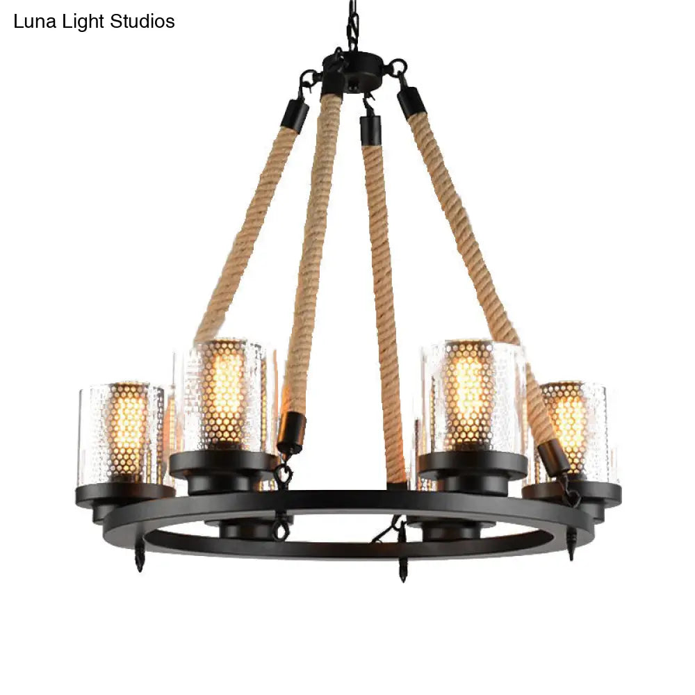 Industrial-Style Metal Black Chandelier Pendant Ceiling Lamp - 6/8 Lights Ideal For Restaurants 6 /