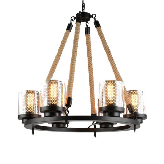 Industrial Metal Black Chandelier Pendant With 6/8 Lights - Stylish Ceiling Lamp For Restaurants 6 /