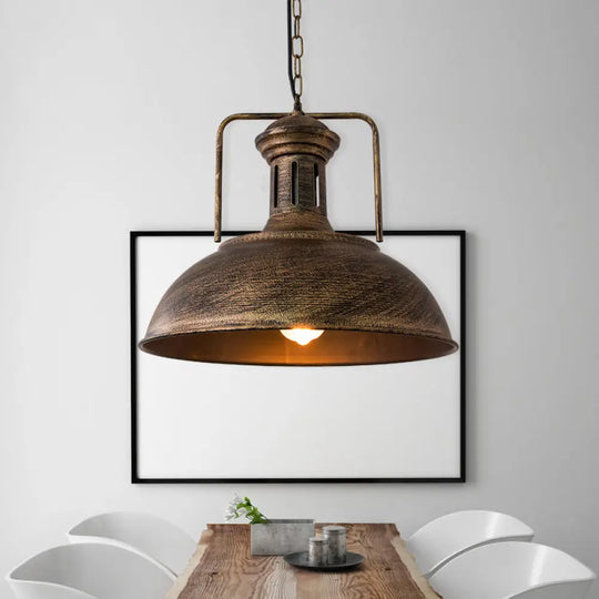 Industrial Metal Bowl Ceiling Lamp - Factory Style 1 Bulb Pendant Light 12.5’/16.5’ Width