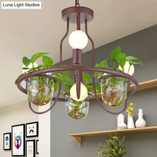 Industrial Metal Chandelier Light | 1/2-Tier 4/7/10 Bulbs Led Coffee 4 /