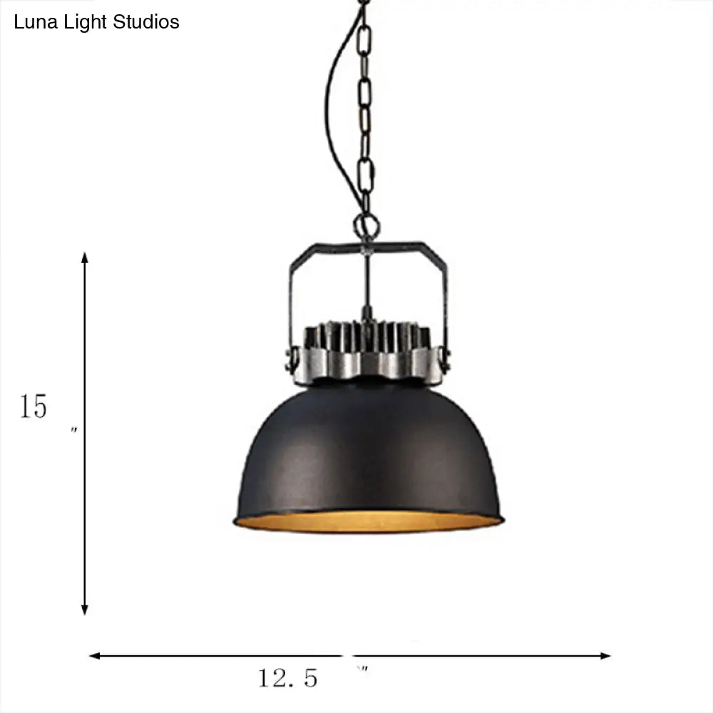 Industrial Metal Dome Shade Pendant Light For Restaurant Home Black Lighting