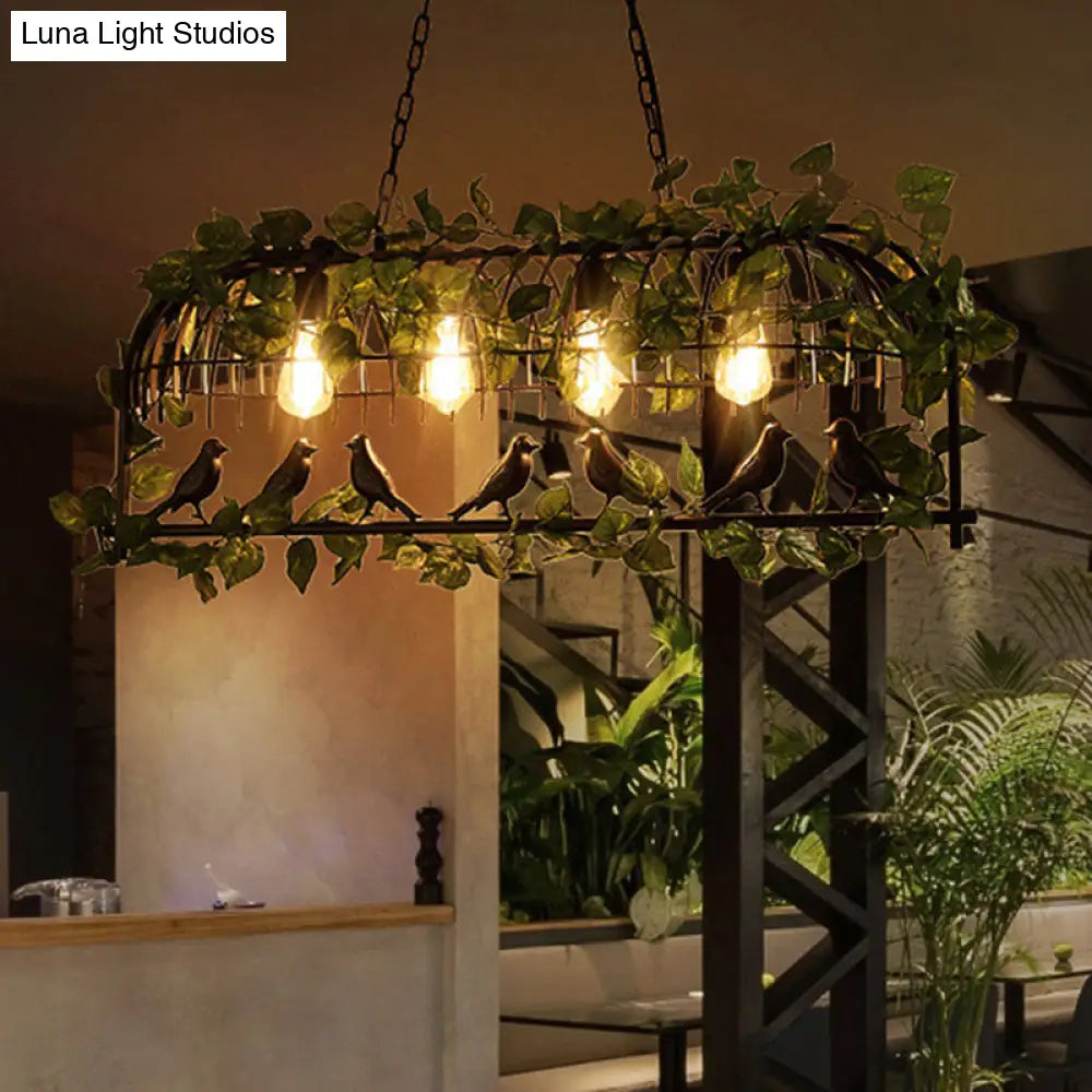 Industrial Metal Island Pendant Light - Black Hanging Lamp