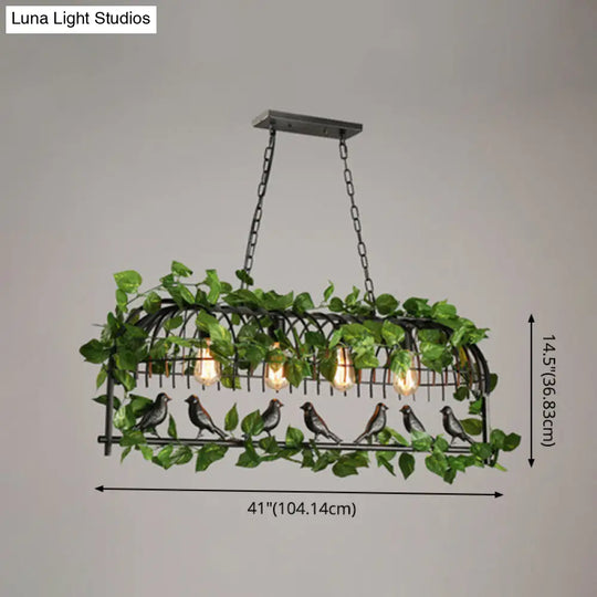 Industrial Metal Island Pendant Light - Black Hanging Lamp