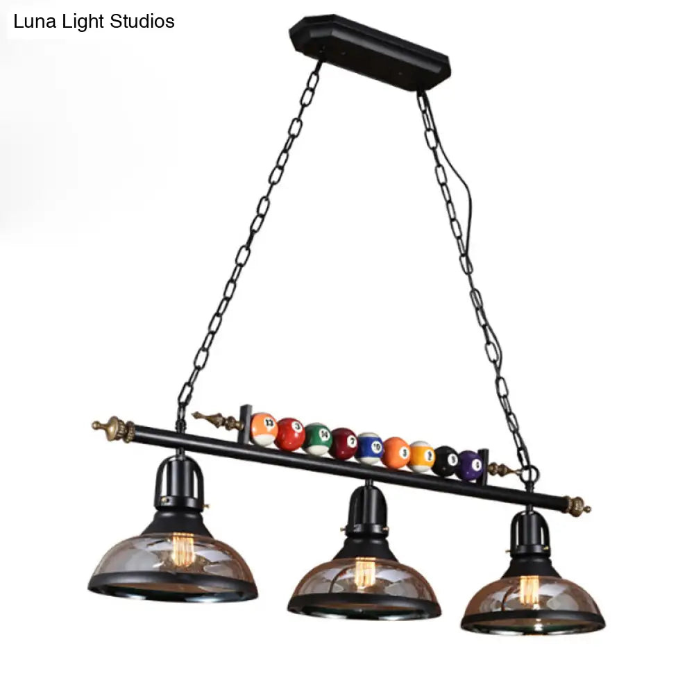 Industrial Metal Island Pendant Light Fixture With Shaded Design And Billiard Decoration