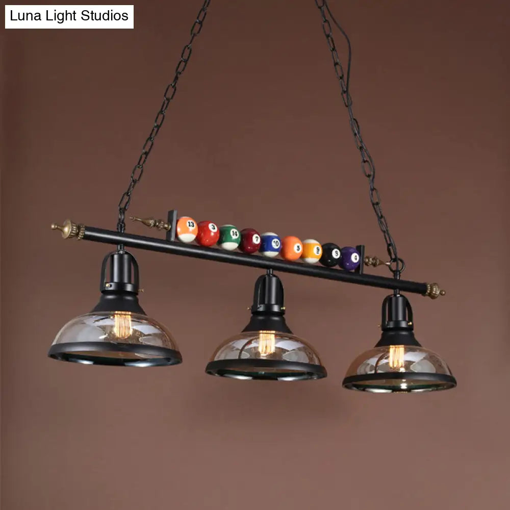 Industrial Metal Island Pendant Light Fixture With Shaded Design And Billiard Decoration