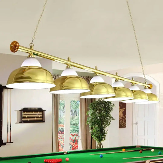 Industrial Metal Mirrored Bowl Pendant Light - Suspended Lighting Fixture For Billiard Room Or