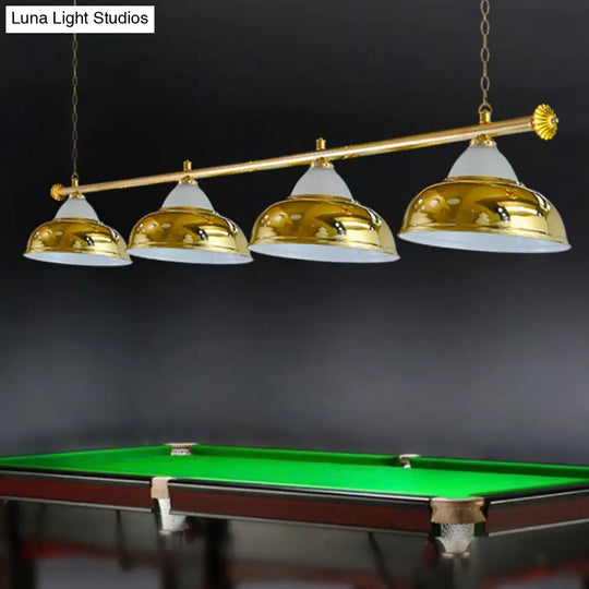 Industrial Metal Mirrored Bowl Pendant Light - Suspended Lighting Fixture For Billiard Room Or